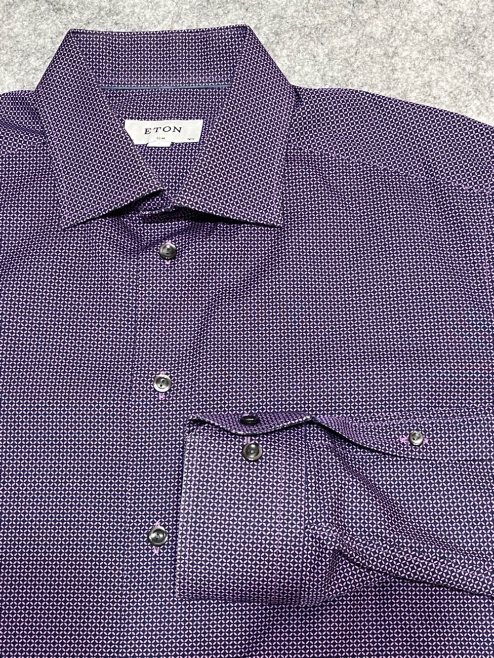 Eton Men's Purple Microdot Dress Shirt